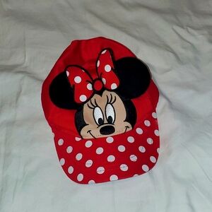 Minnie Mouse Hat. Polka Dots. Red And Black Disney
